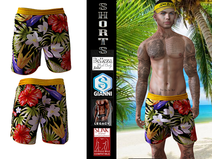 Sale!!!  InStyl-Men's Training Shorts-V2.7(for Belleza Jake, Slink Male, Signature Gianni, Legacy)