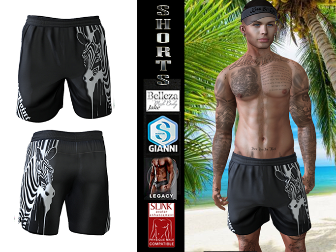 InStyl-Men's Training Shorts-V2.9(for Belleza Jake, Slink Male, Signature Gianni, Legacy)