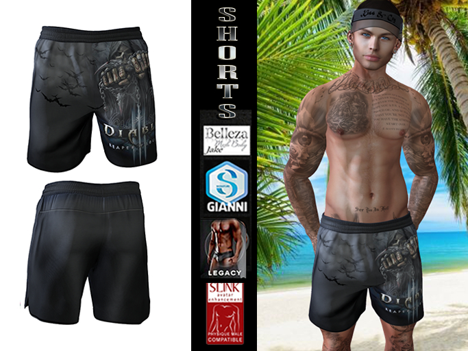 InStyl-Men's Training Shorts-V2.10(for Belleza Jake, Slink Male, Signature Gianni, Legacy)
