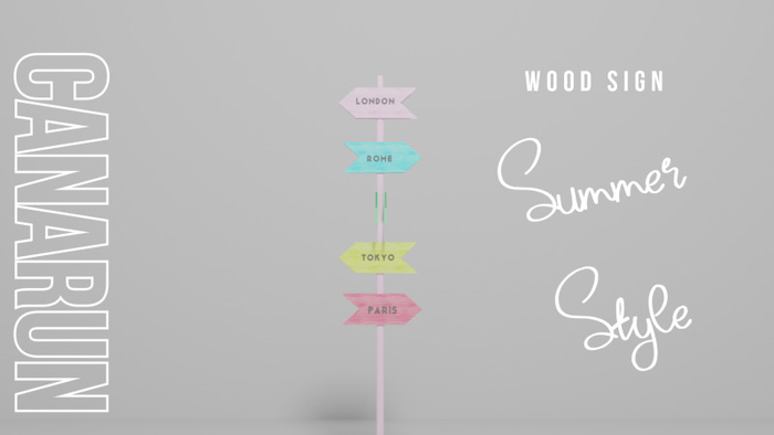 Wood Colours Sign - CANARUN - Summer Style