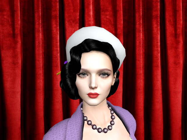 Vintage Lady's Beret with bow (Multicolor)