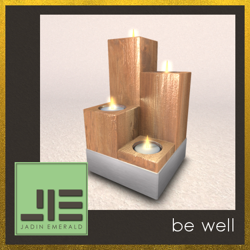 Tukeva Wood Block Candles, Cluster of 4 in Base, 11 Wood Textures, 18 Brushed Metals - C/M (Wear to Unpack) 