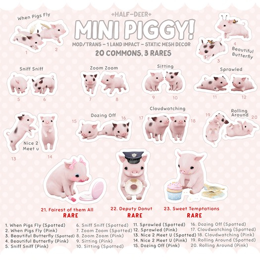 +Half-Deer+ Mini Piggy - Sweet Temptations RARE