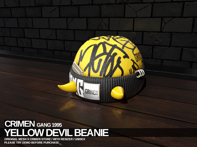 #CRIMEN X YELLOW DEVIL BEANIE