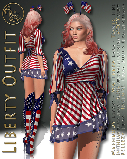 99L$ PROMO***ArisArisB&W~Liberty Outfit~INDEPENDENCE DAY PROMOTION