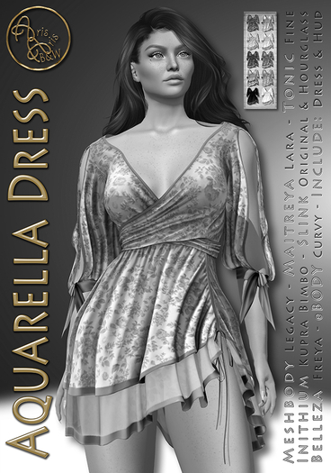 DEMO***ArisArisB&W~Aquarelle Dress