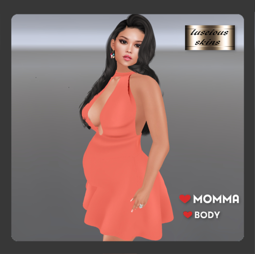MUTED ORANGE HALTER NECK DRESS LOVEMOMMA/BODY