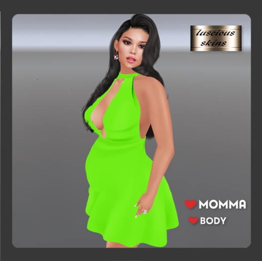 VIBRANT LIME HALTER NECK DRESS LOVEMOMMA/BODY