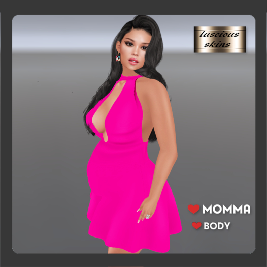 VIBRANT PINK HALTER NECK DRESS LOVEMOMMA/BODY