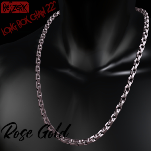 -BERZERK- Long Box Chain 22" Rose Gold