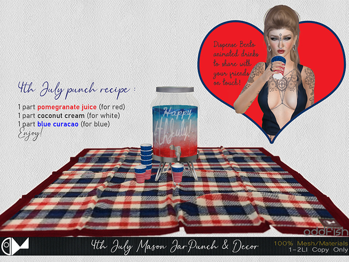 ODd 4th July Mason Jar Punch & Decor