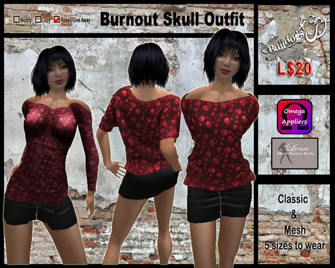 Burnout Skull Outfit / ~Bulldogs~