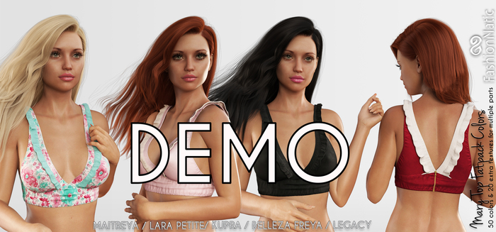 Demo Mary Female Top Fatpack - Maitreya, Lara Petite, Kupra Original , Belleza Freya Legacy - FashionNatic