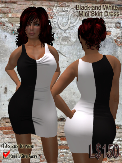 Black and White Mini Skirt Dress / ~Bulldogs~