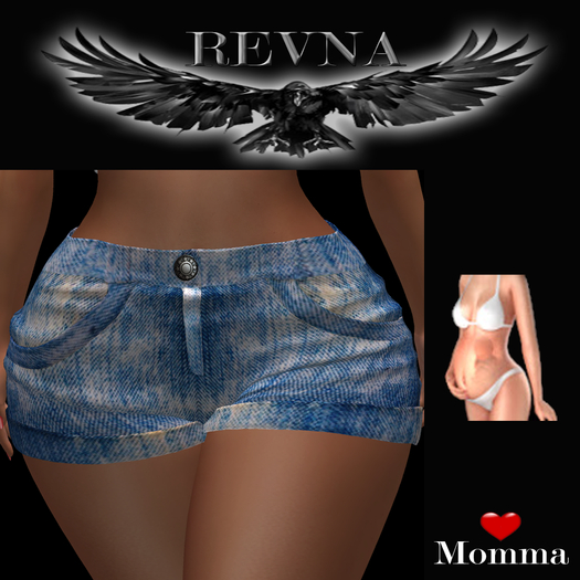 !!! Ravna !!! Hilda Short Jean Short Worn Shorts Blue Lovemomma