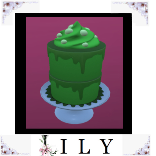  Creamy Iced Glory 2 Layer cake ~ Green