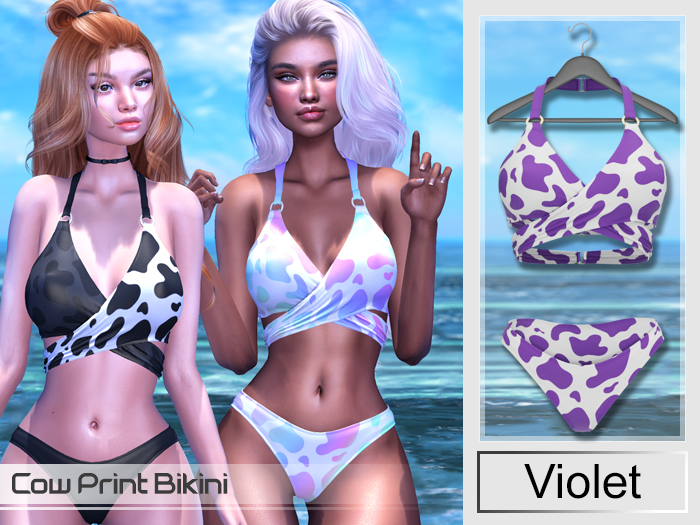 Iso Darling - Cow Print - Bikini Violet