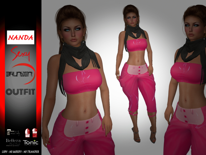 Brunsen Couture - Nanda Punk Outfit Latex Pink
