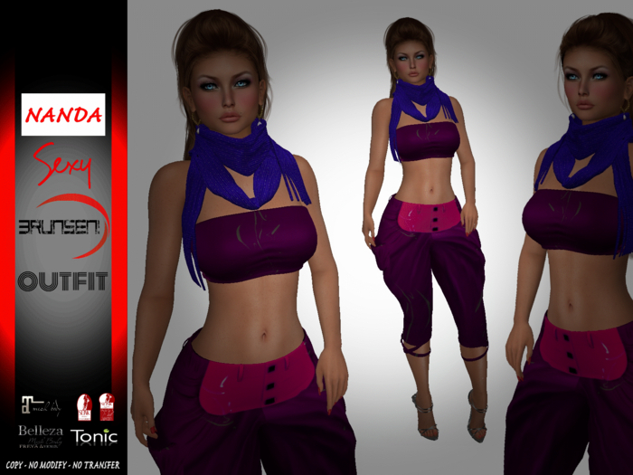 Brunsen Couture - Nanda Punk Outfit Latex Purple
