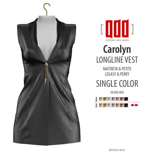 [ADD] Carolyn Longline Vest - BlackC