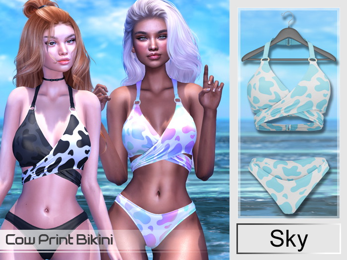 Iso Darling - Cow Print - Bikini Sky