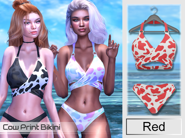Iso Darling - Cow Print - Bikini Red
