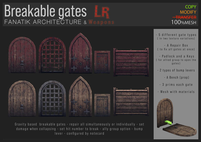 LR & FANATIK Gate System - Gravity based  breakable gates / doors