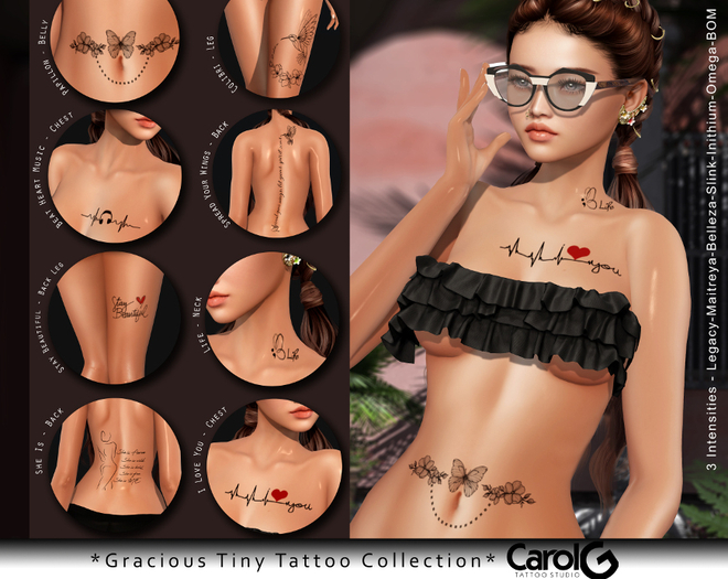 Gracious Tiny TaTToo Collection [CAROL G] FATPACK 8 TaTToos