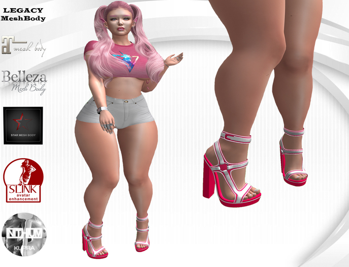 Pink/White Heels