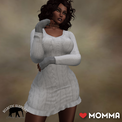 *EE* LOVEMOMMA Mesh Lynn Sweater Dress White