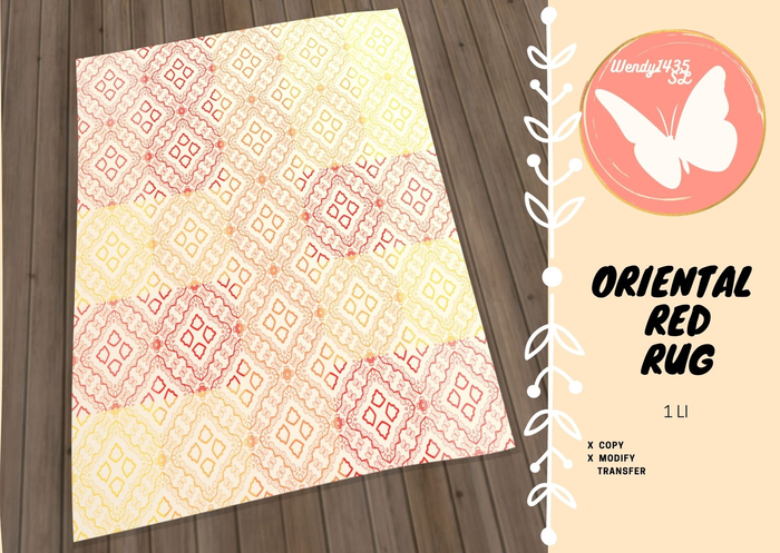 Rug with texture -- Oriental Red