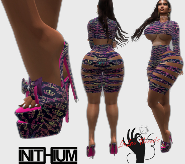 Lala's threads CROWN Complete Strapped Shorts Outfit