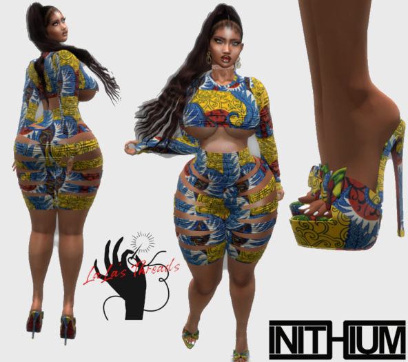 Lala's threads finesse Complete Strapped Shorts Outfit