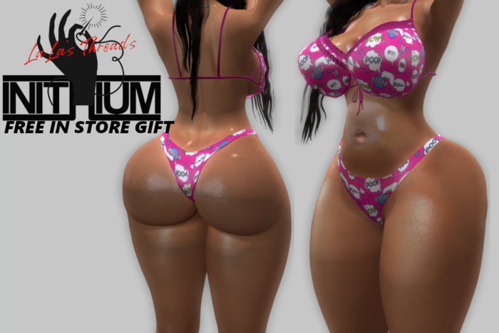 GIFT Lala's threads BOOM POW THONG AND BRA SET