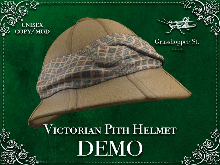 Grasshopper St Victorian Pith Helmet DEMO