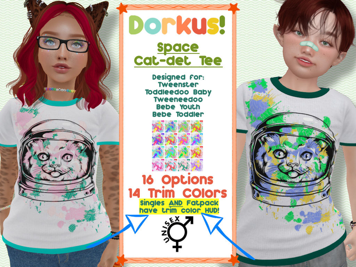 {Dorkus!} Space Catdet Tee - FATPACK