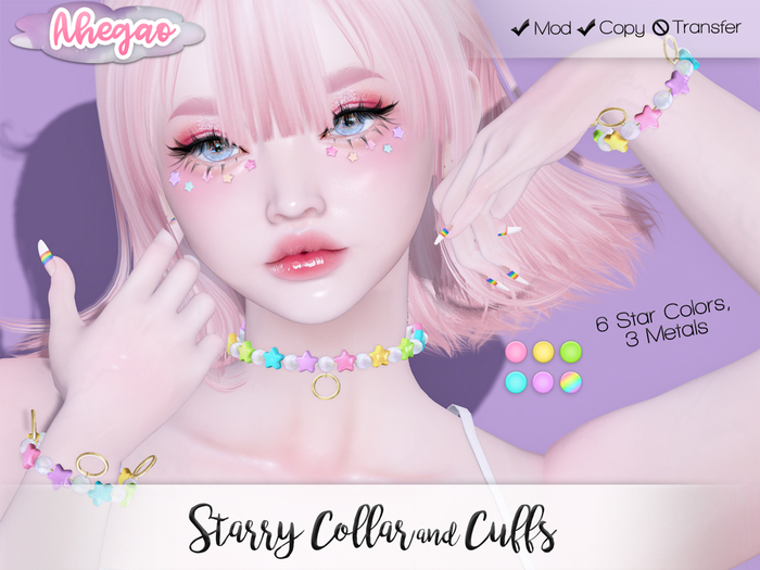 Ahegao - Starry Collar & Cuffs UNSCRIPTED