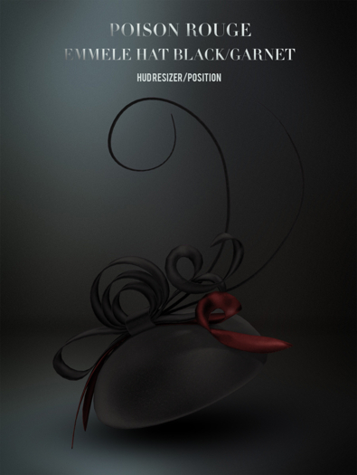 POISON ROUGE Emmele Hat - Black Garnet