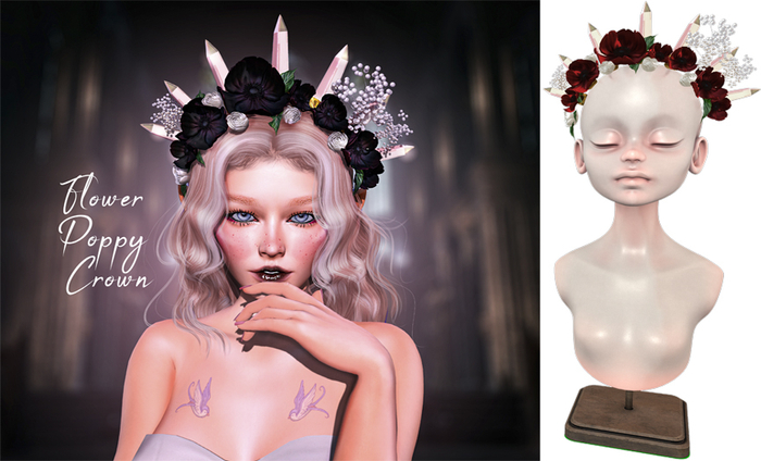 UNA. Flower Poppy Crown Red