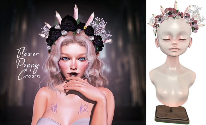 UNA. Flower Poppy Crown Pink