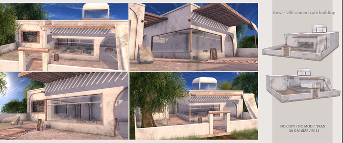 Howl - Old cement cafe building FULL SET with Extras