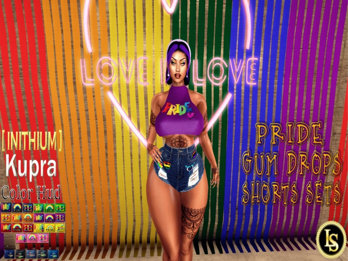 .~LS~PRIDE GUM DROP SHORTS SET/HUD {ADD TO UNPACK}