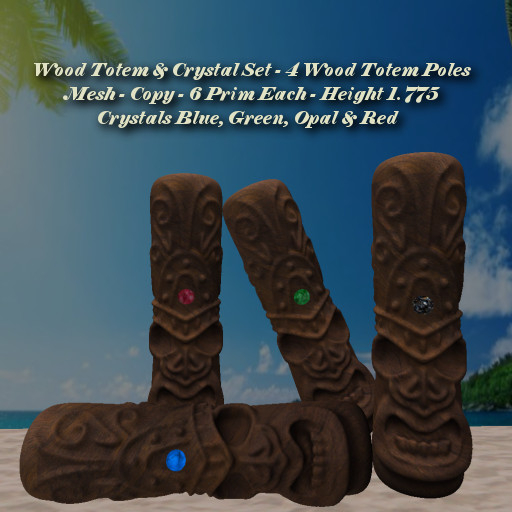 Wood Totem & Crystal Set