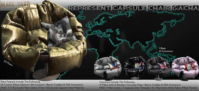 1. Black . Sand FATPACK Represent Capsule Chair RARE