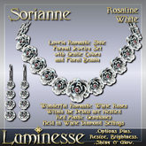 SORIANNE Rosaline Necklace & Earrings Set OP - Mystic Red White Diamond White