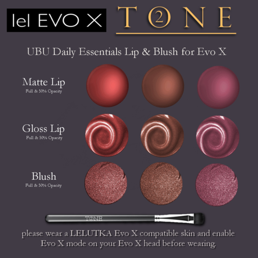 TONE 2 - UBU Daily Essentials Lips & Blush for Evo X (ADD)
