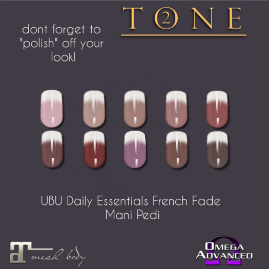 TONE 2 - UBU Daily Essentials French Fade Mani Pedi