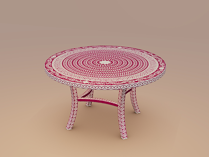 {{LGD}} Ashani Bone Inlay Dinning table (Fuchsia)
