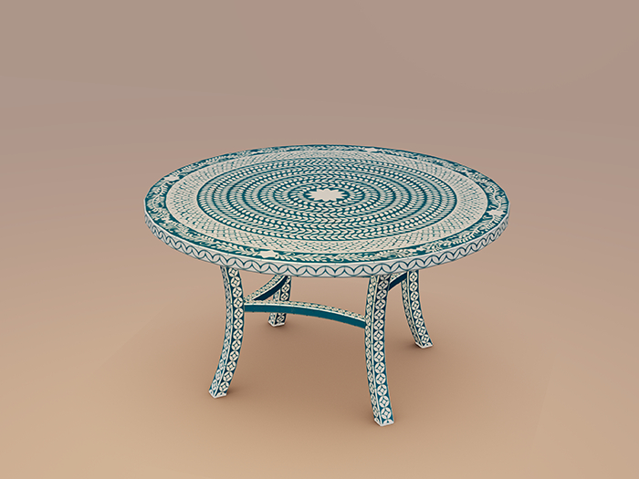 {{LGD}} Ashani Bone Inlay Dinning table (Indigo)