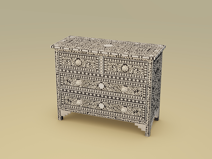 {{LGD}} Ashani Bone Inlay Commode (Lacquer)